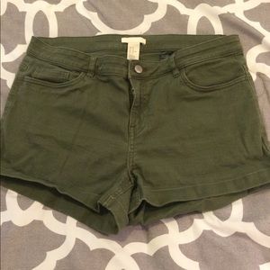 Army green shorts